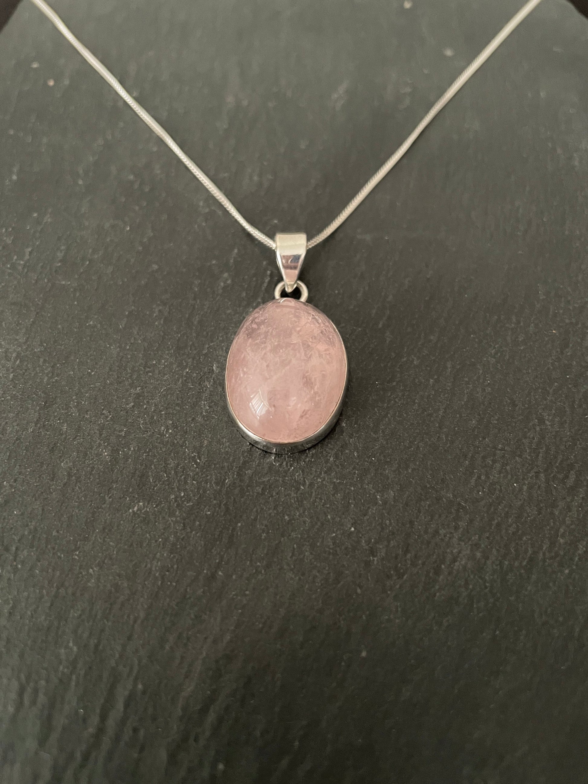 Rose Quartz Oval Pendant image 1