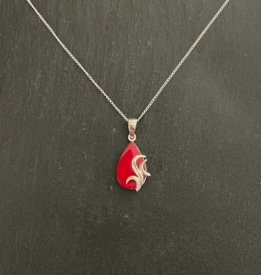Teardrop Coral Pendant image 0