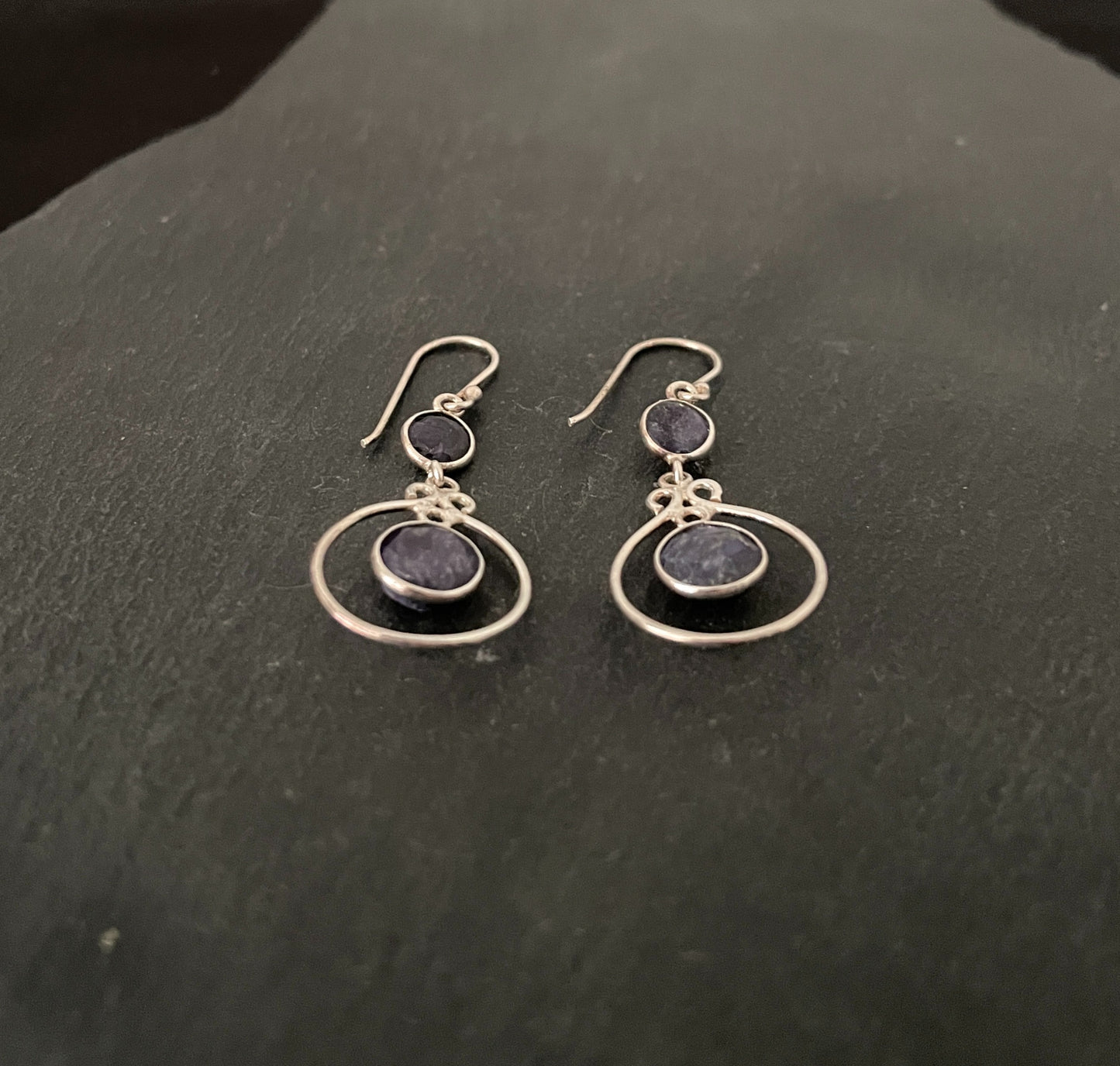 Sapphire and Silver Earrings image 1
