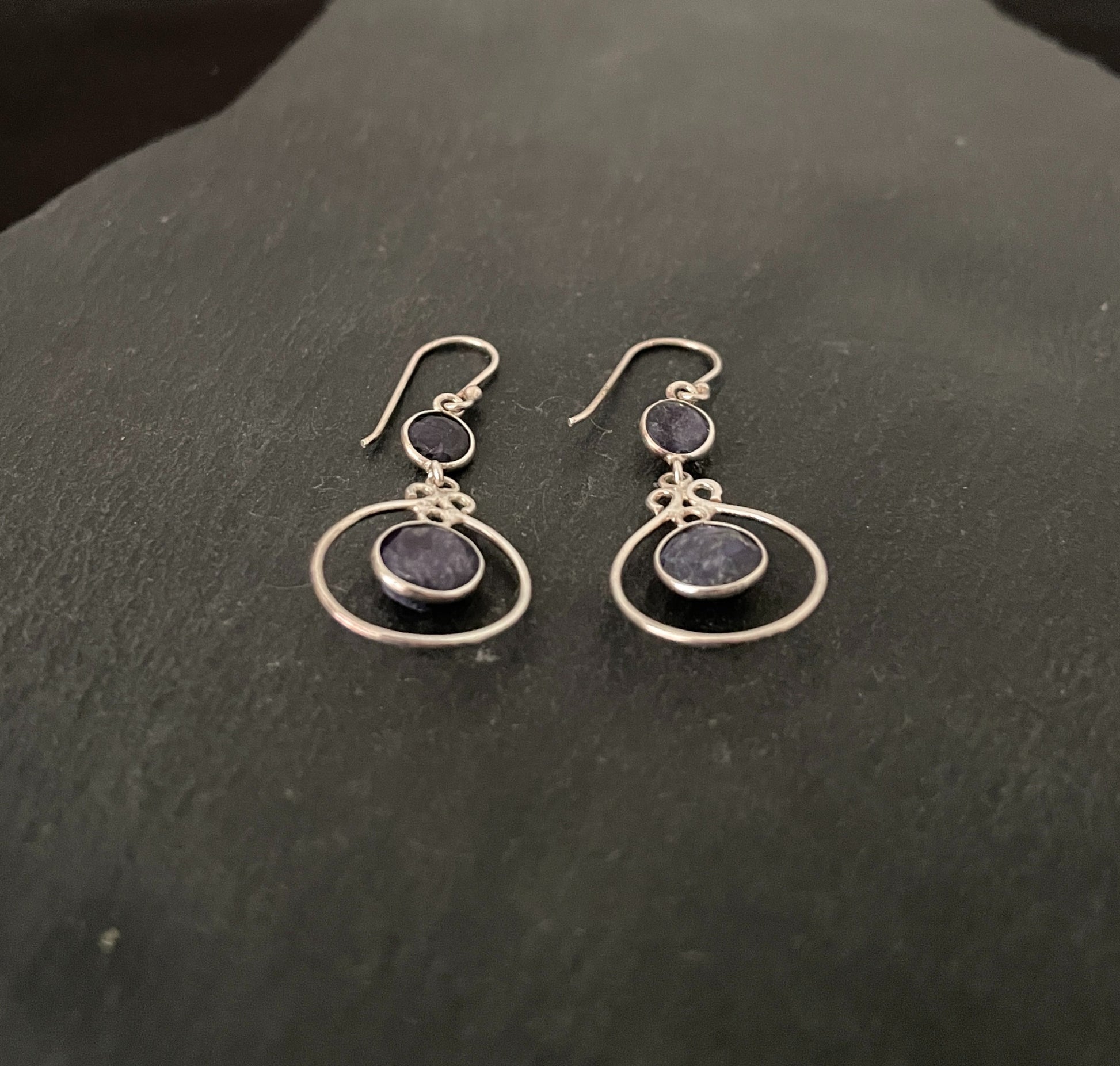 Sapphire and Silver Earrings image 1