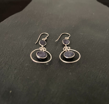 Sapphire and Silver Earrings image 1