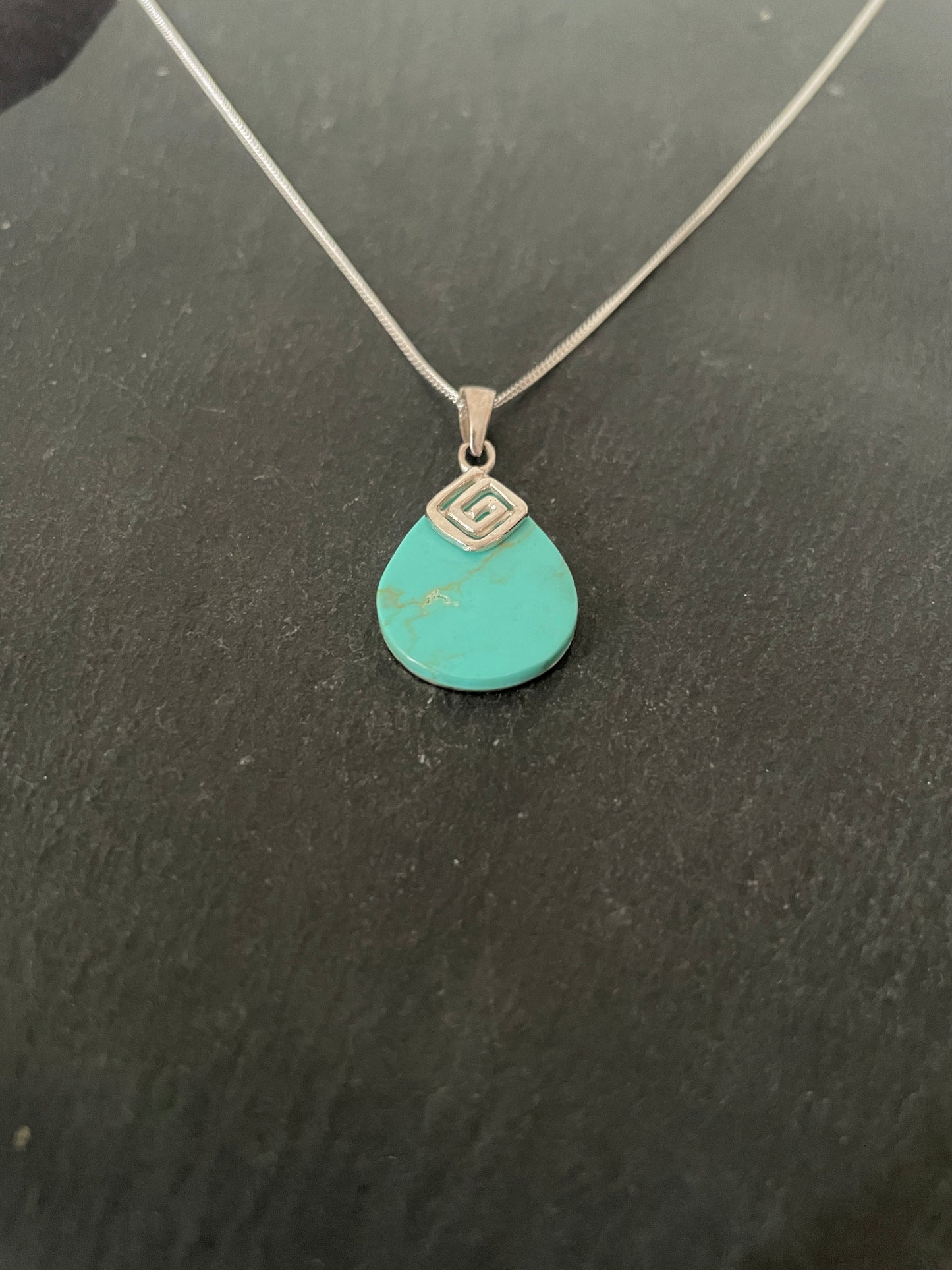 Turquoise and Silver Pendant image 1