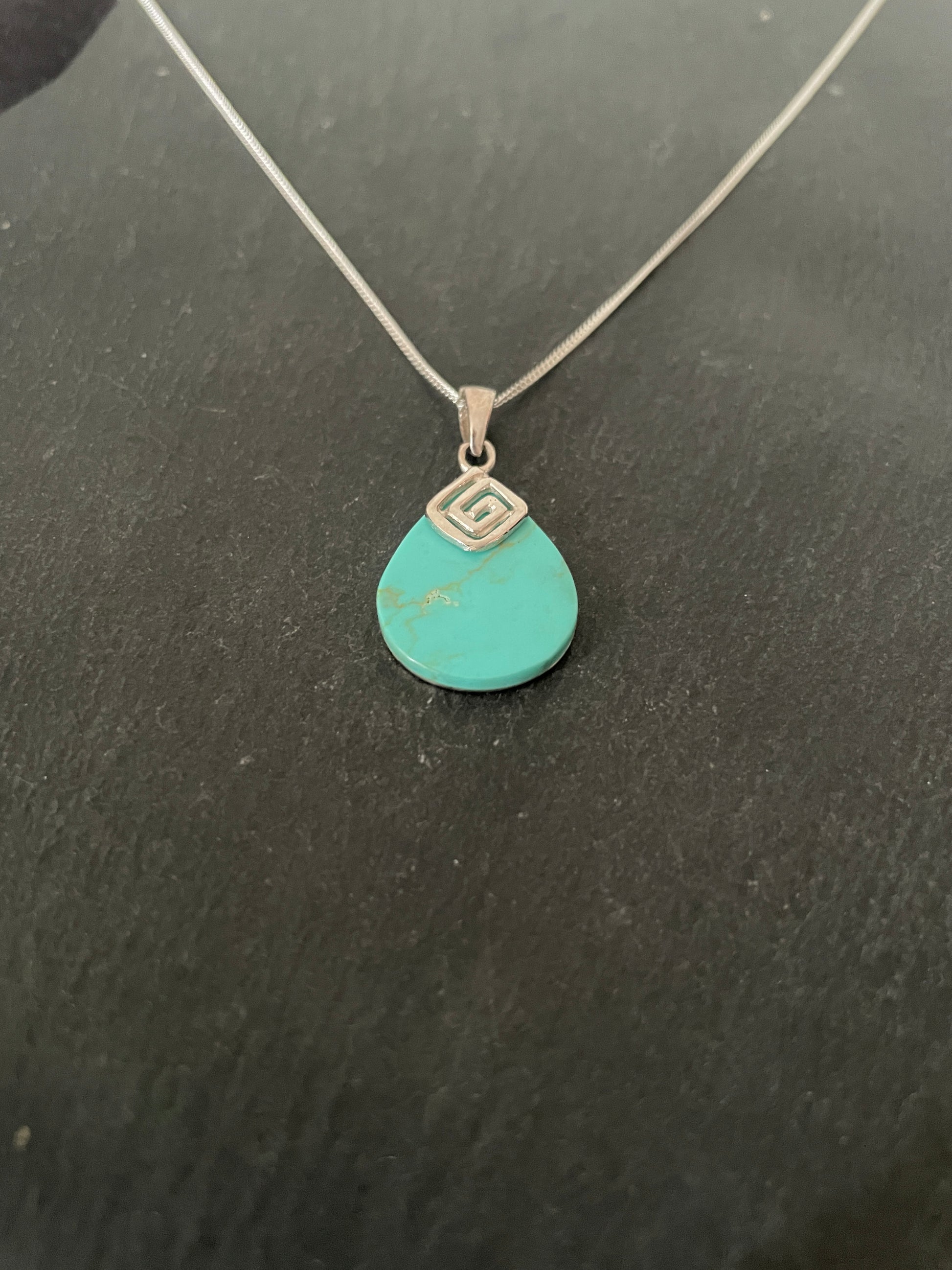 Turquoise and Silver Pendant image 1