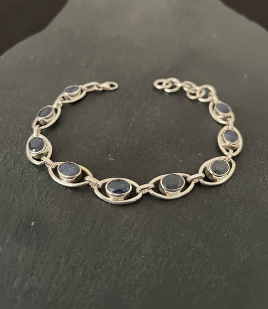 Sapphire and Silver Oval Bracelet image 0