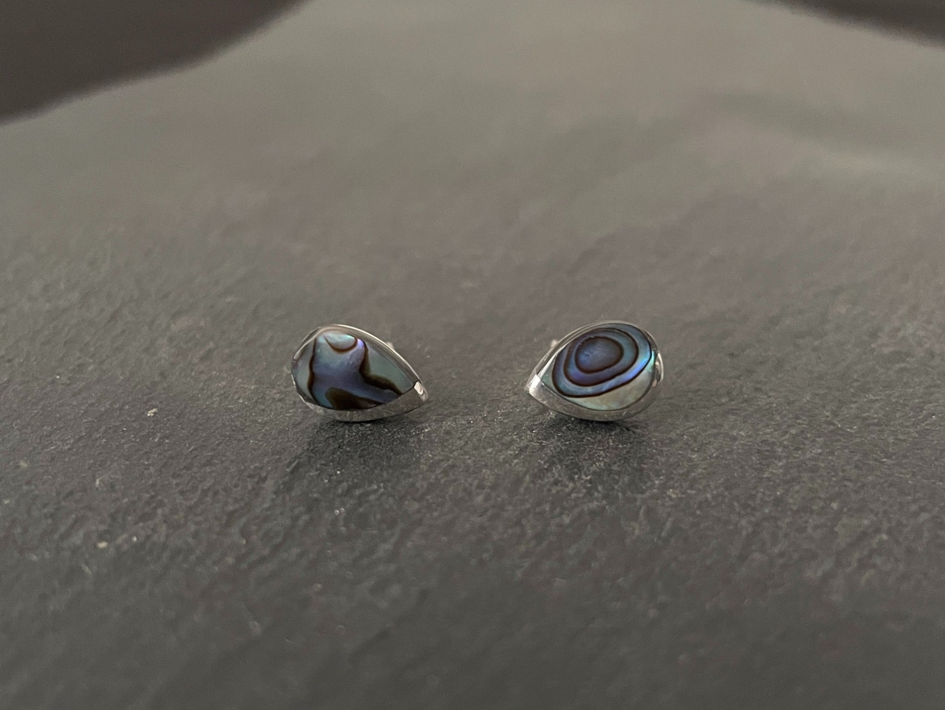 Paua Shell and Silver Teardrop Studs image 0