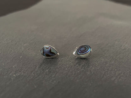 Paua Shell and Silver Teardrop Studs image 0