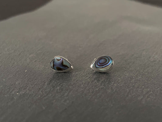 Paua Shell and Silver Teardrop Studs image 0