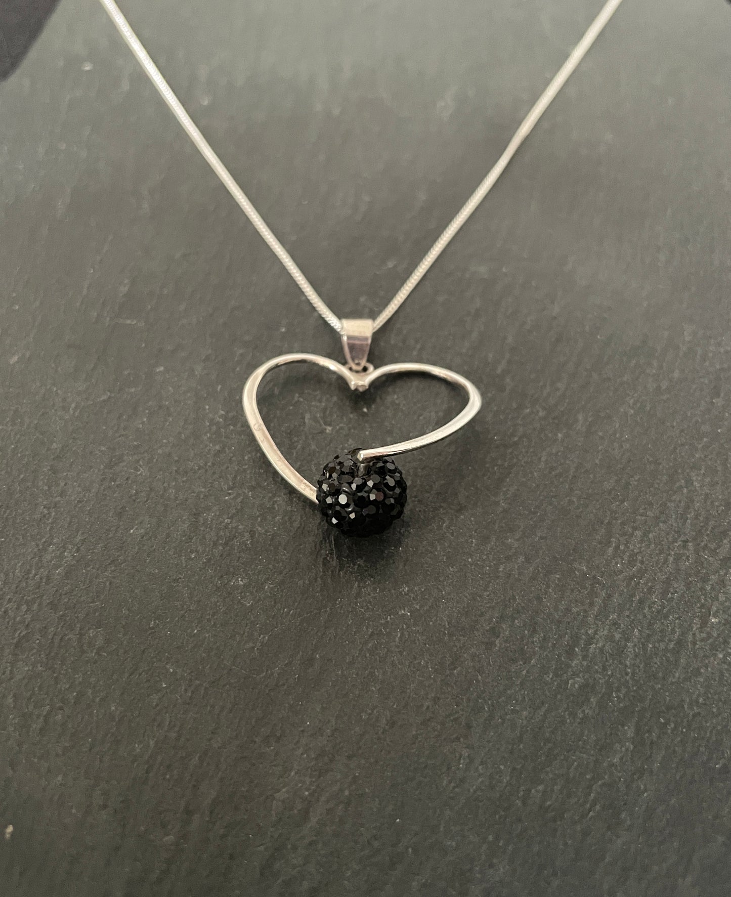 Cubic Zirconia and Silver Heart Pendant image 3