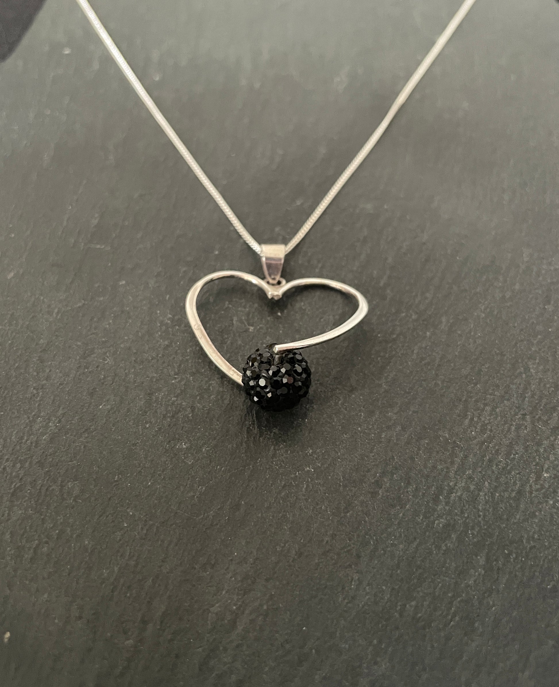 Cubic Zirconia and Silver Heart Pendant image 3