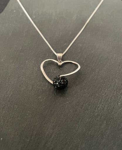 Cubic Zirconia and Silver Heart Pendant image 3