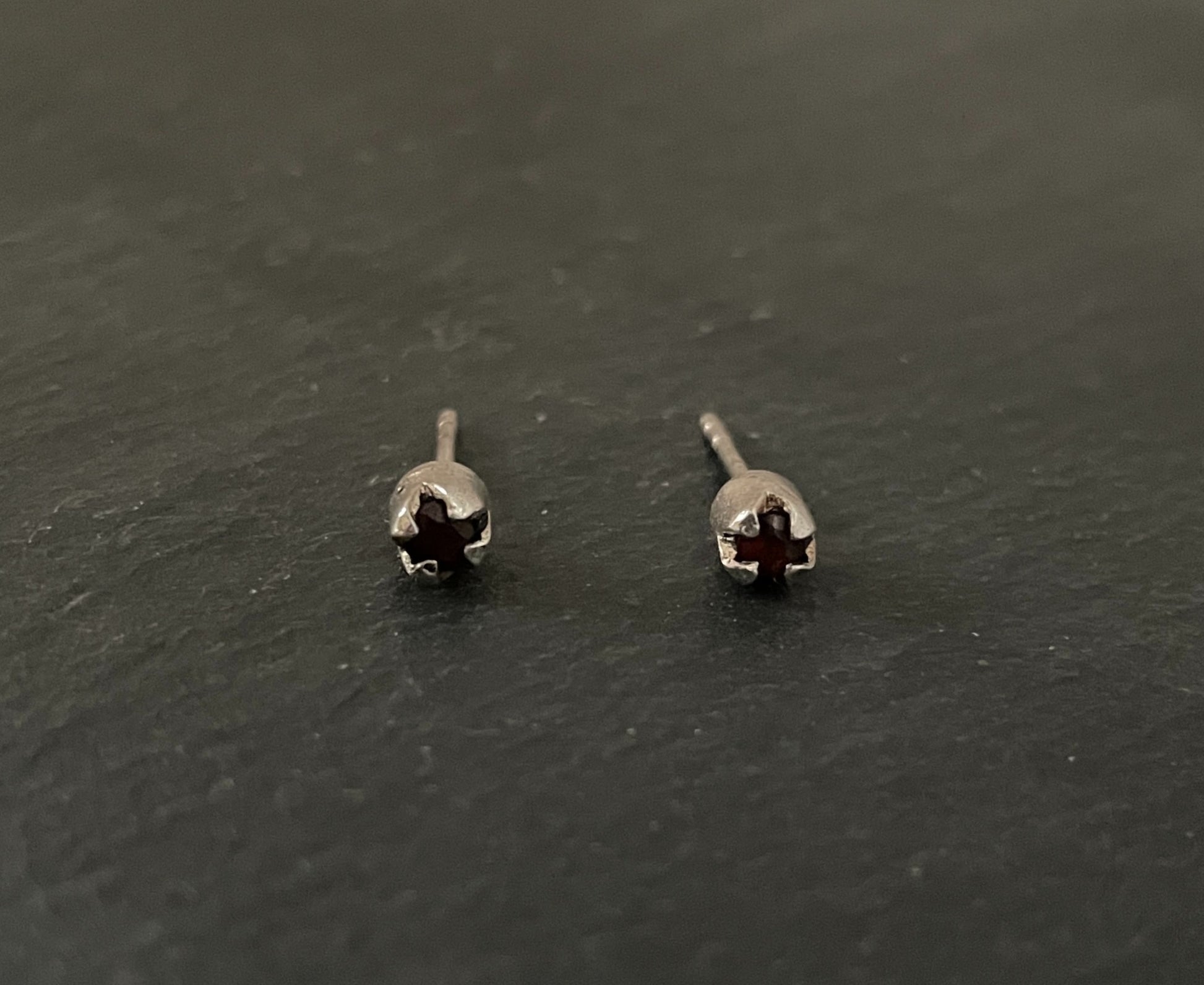 Small Garnet Round Studs image 0