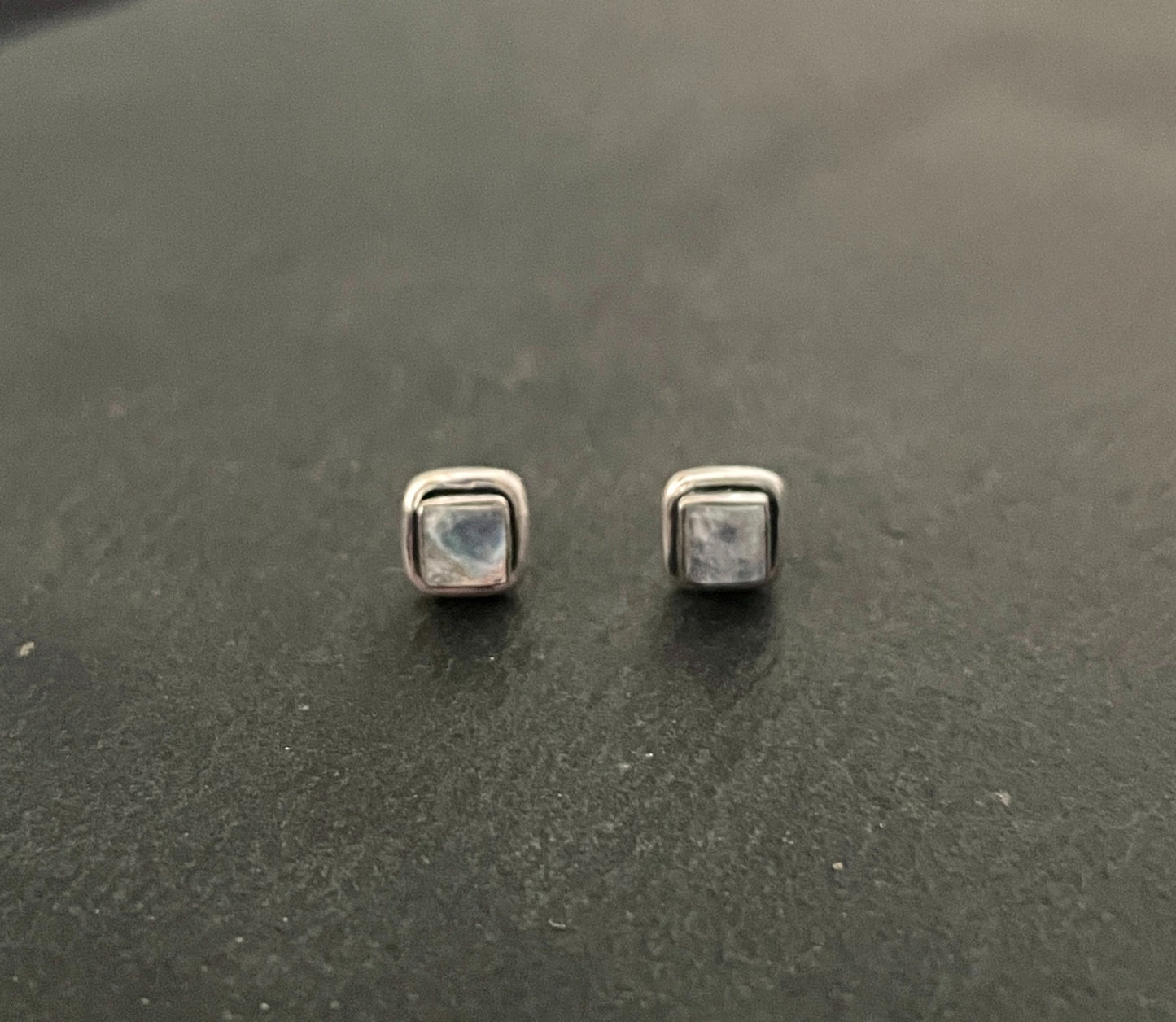 Moonstone Square Stud Earrings image 0