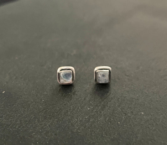 Moonstone Square Stud Earrings image 0