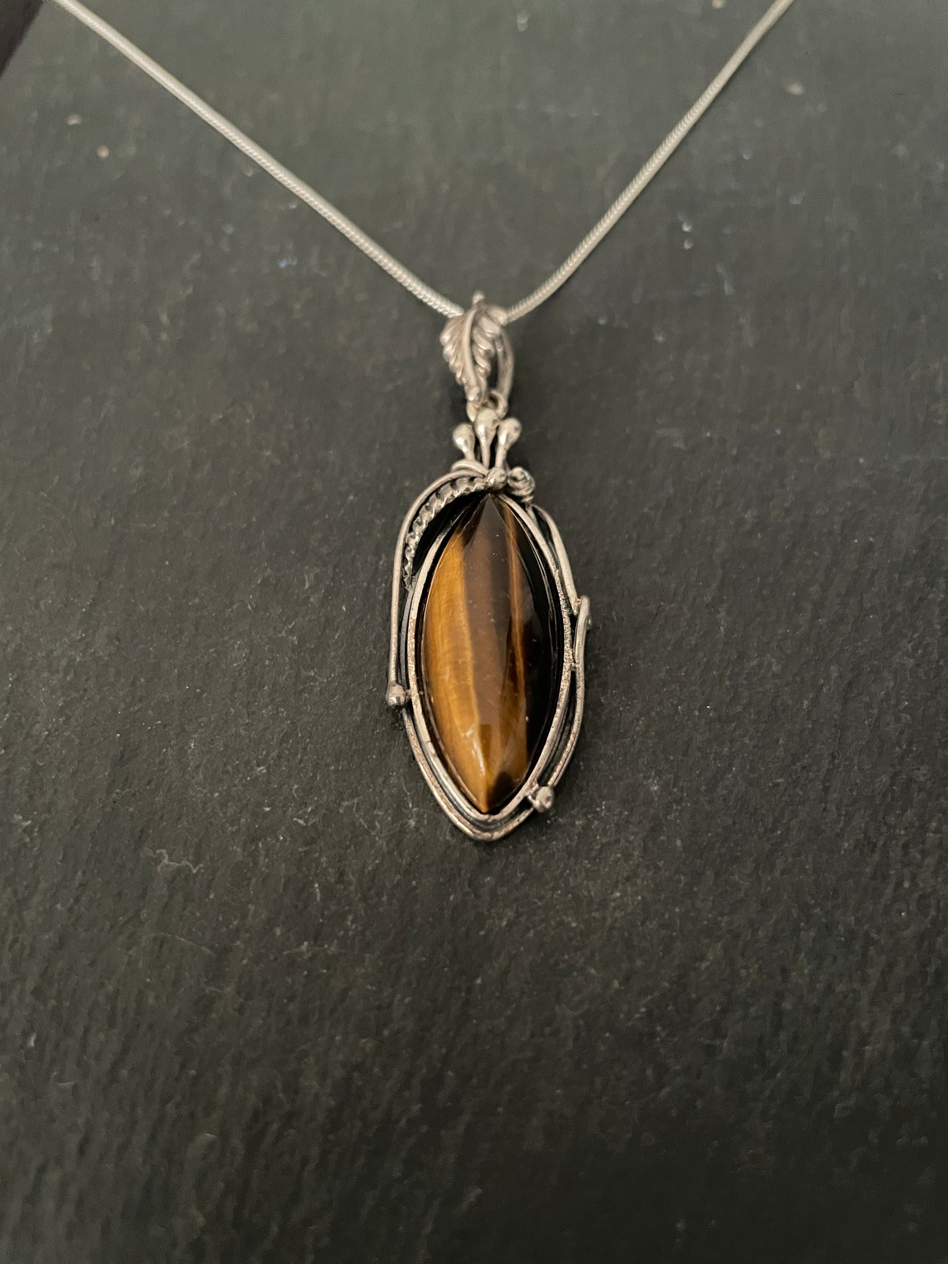 Tiger's Eye and Silver Design Pendant image 1