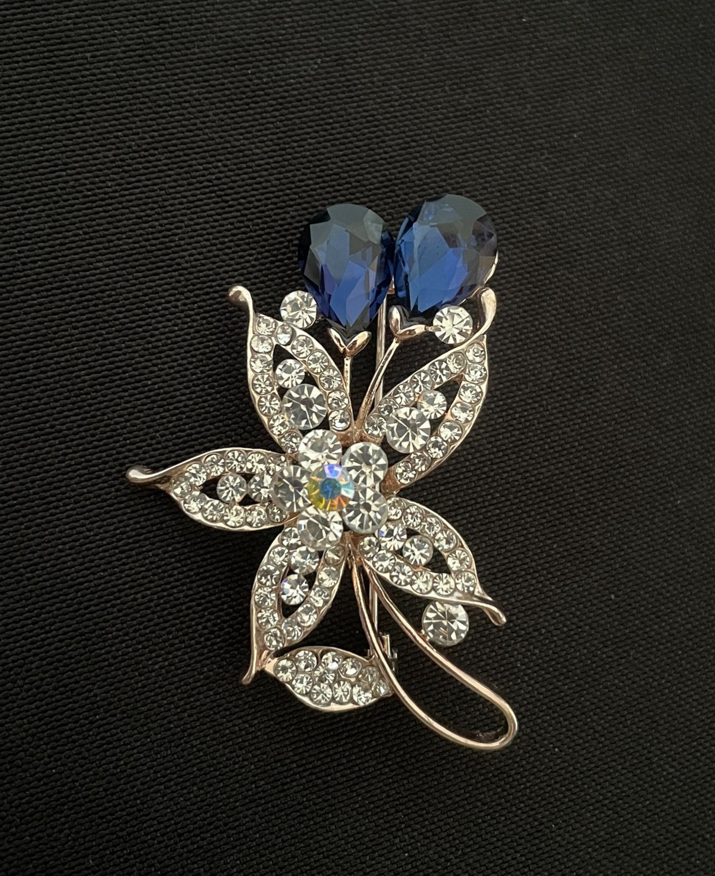 Blue Bling Flower Brooch image 0