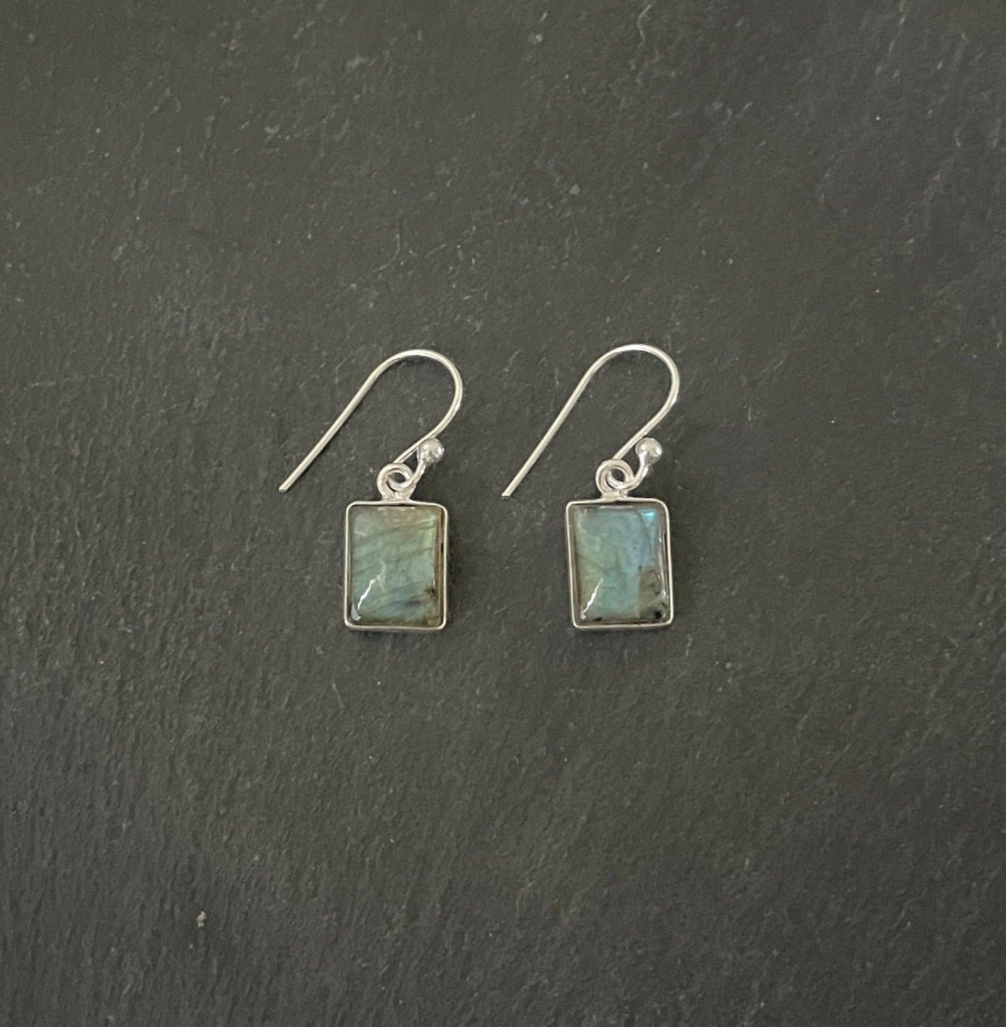Labradorite Rectangle Earrings image 0