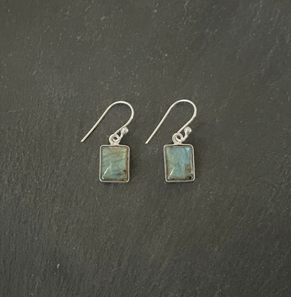 Labradorite Rectangle Earrings image 0