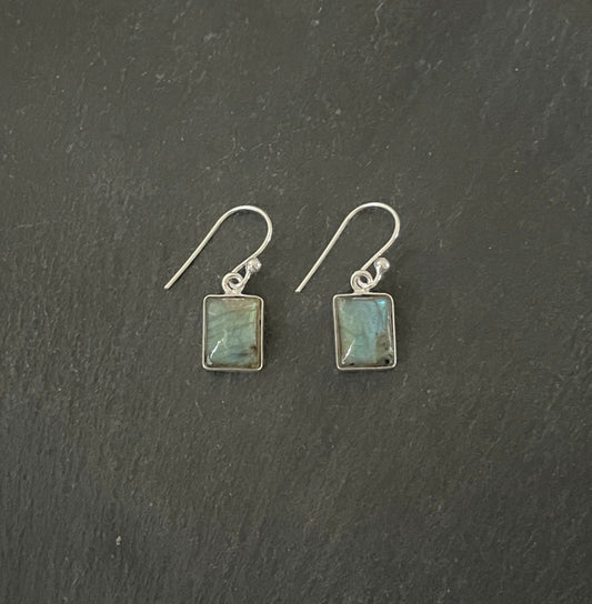 Labradorite Rectangle Earrings image 0