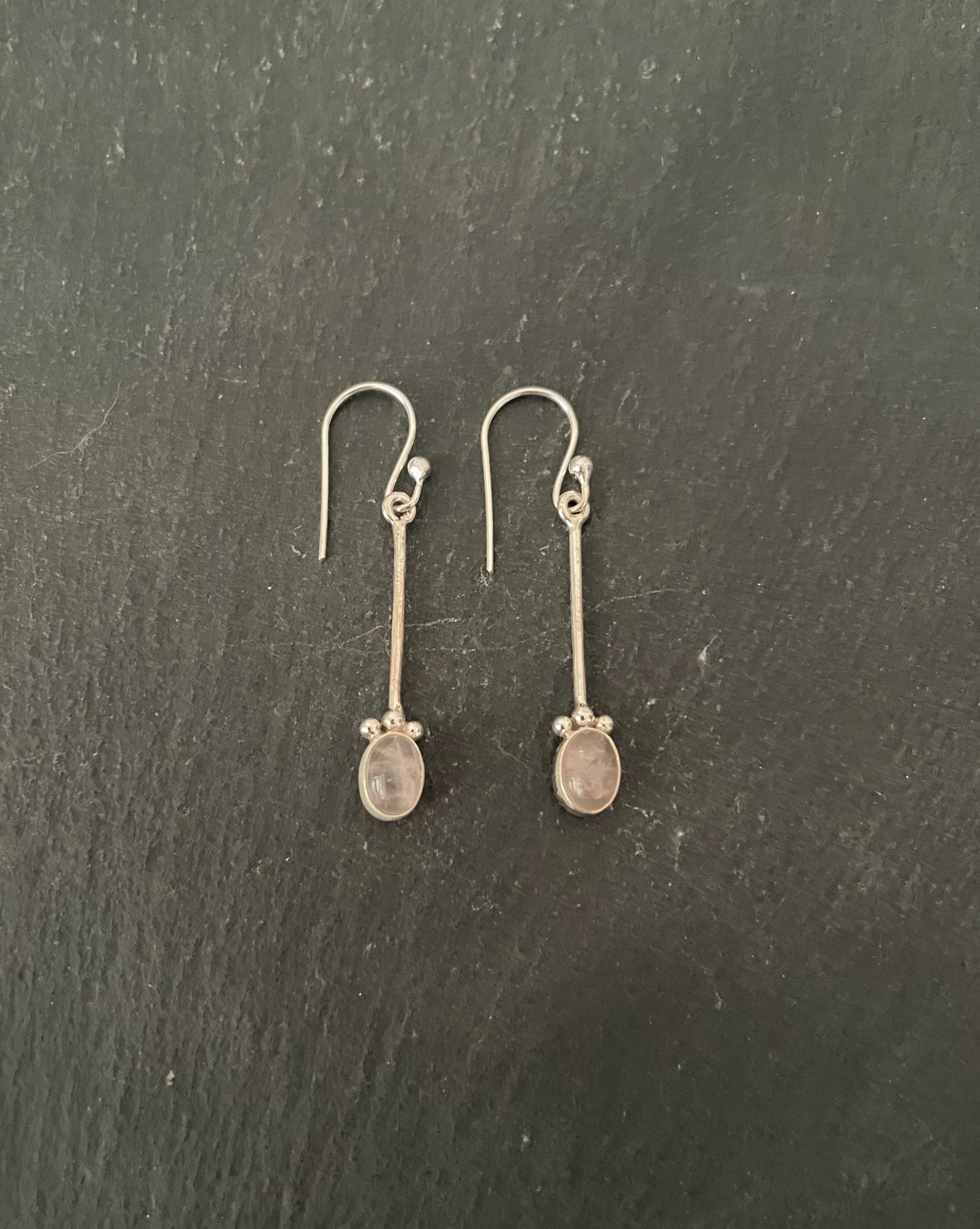 Rose Quartz and Silver Earrings image 0