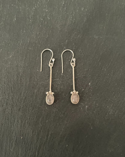 Rose Quartz and Silver Earrings image 0