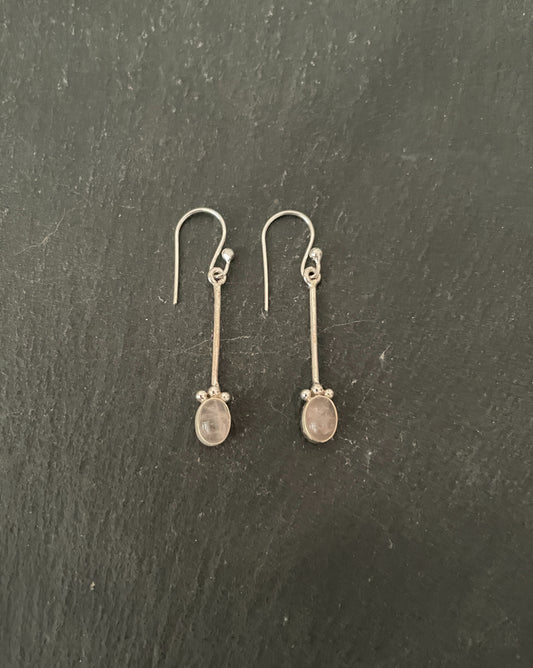 Rose Quartz and Silver Earrings image 0