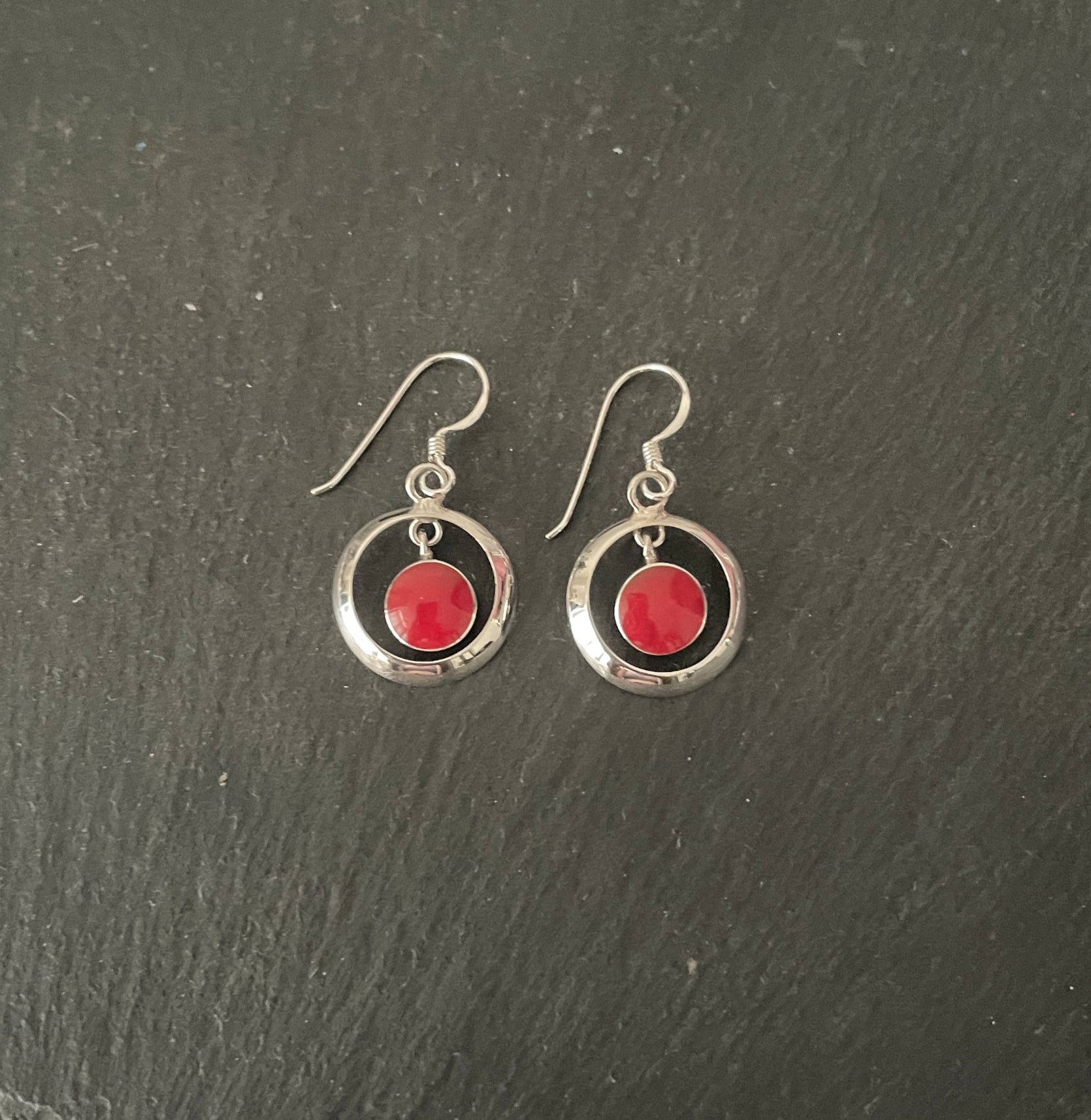 Round Coral Earrings image 0