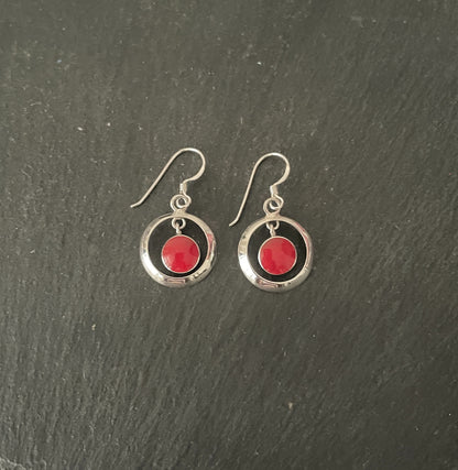 Round Coral Earrings image 0
