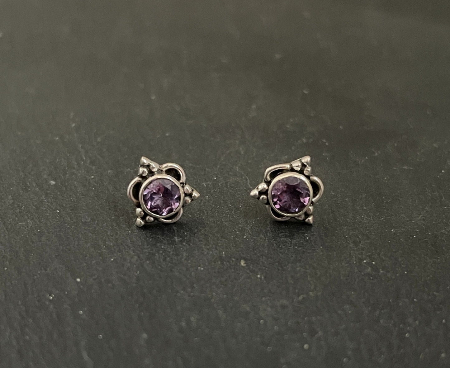 Amethyst Stud Earrings image 0