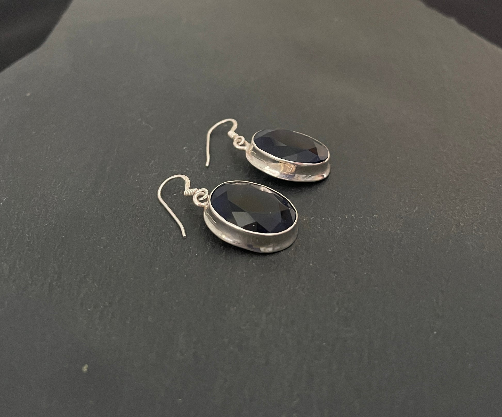 Large Sapphire Oval Drop Earrings image 2