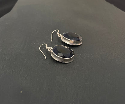 Large Sapphire Oval Drop Earrings image 2