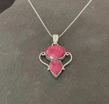 Oval and Teardrop Ruby Pendant image 1