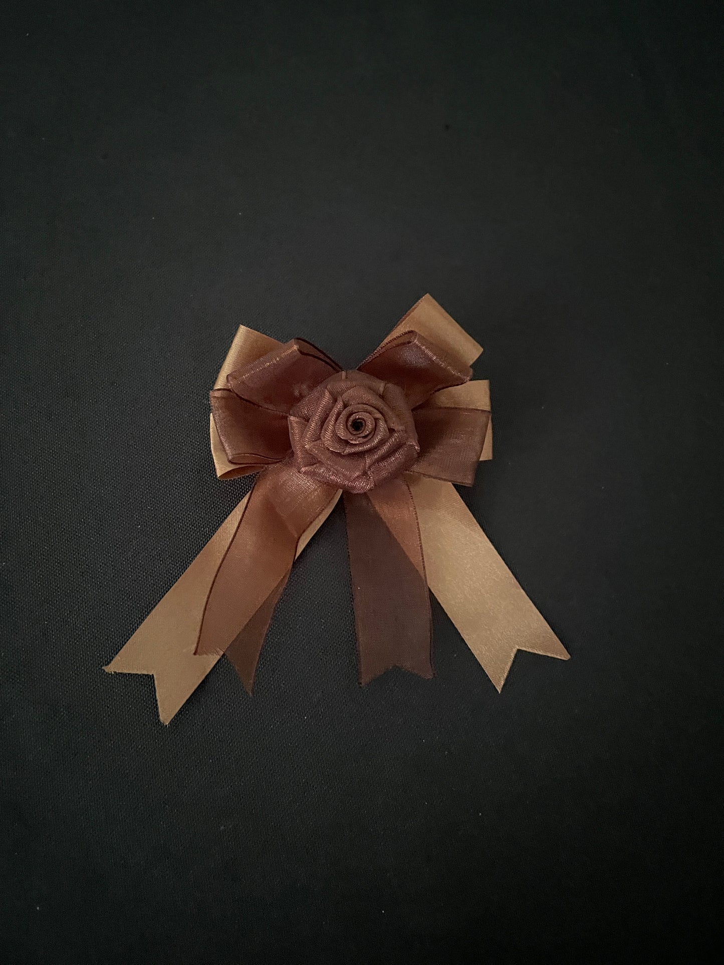 Brown Blue and Black Bow Hair Clips image 1