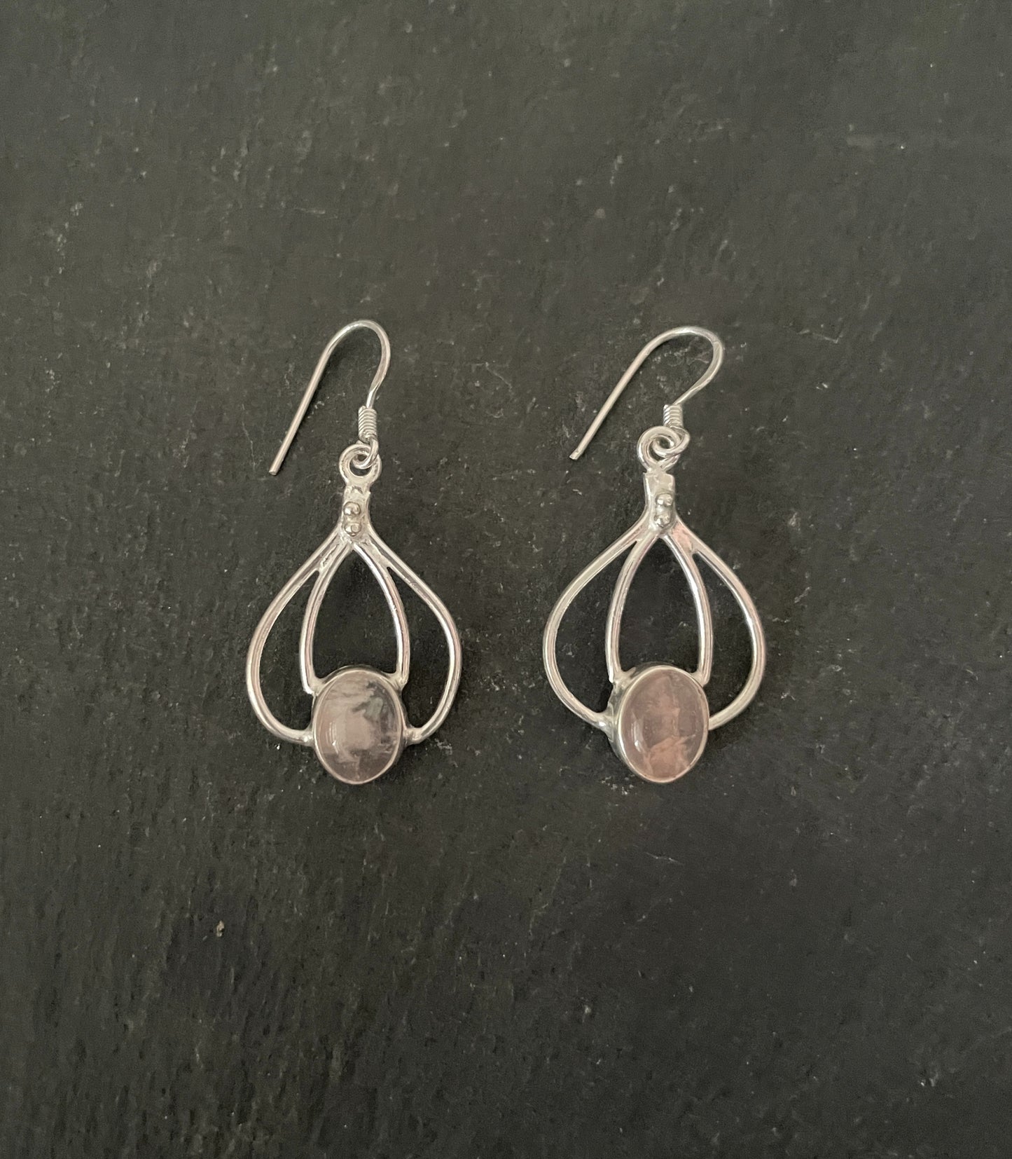 Rose Quartz and Silver Earrings image 0