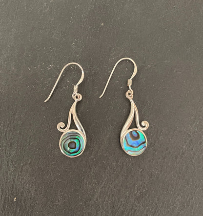 Paua Shell Round Earrings image 0