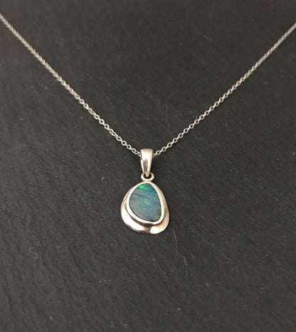 Fire Opal and Silver Pendant image 1