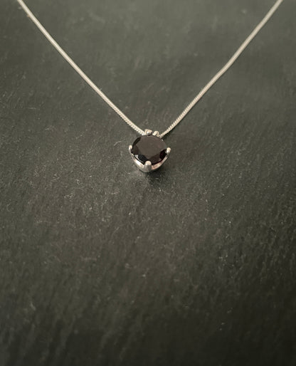Round Garnet and Silver Pendant image 1