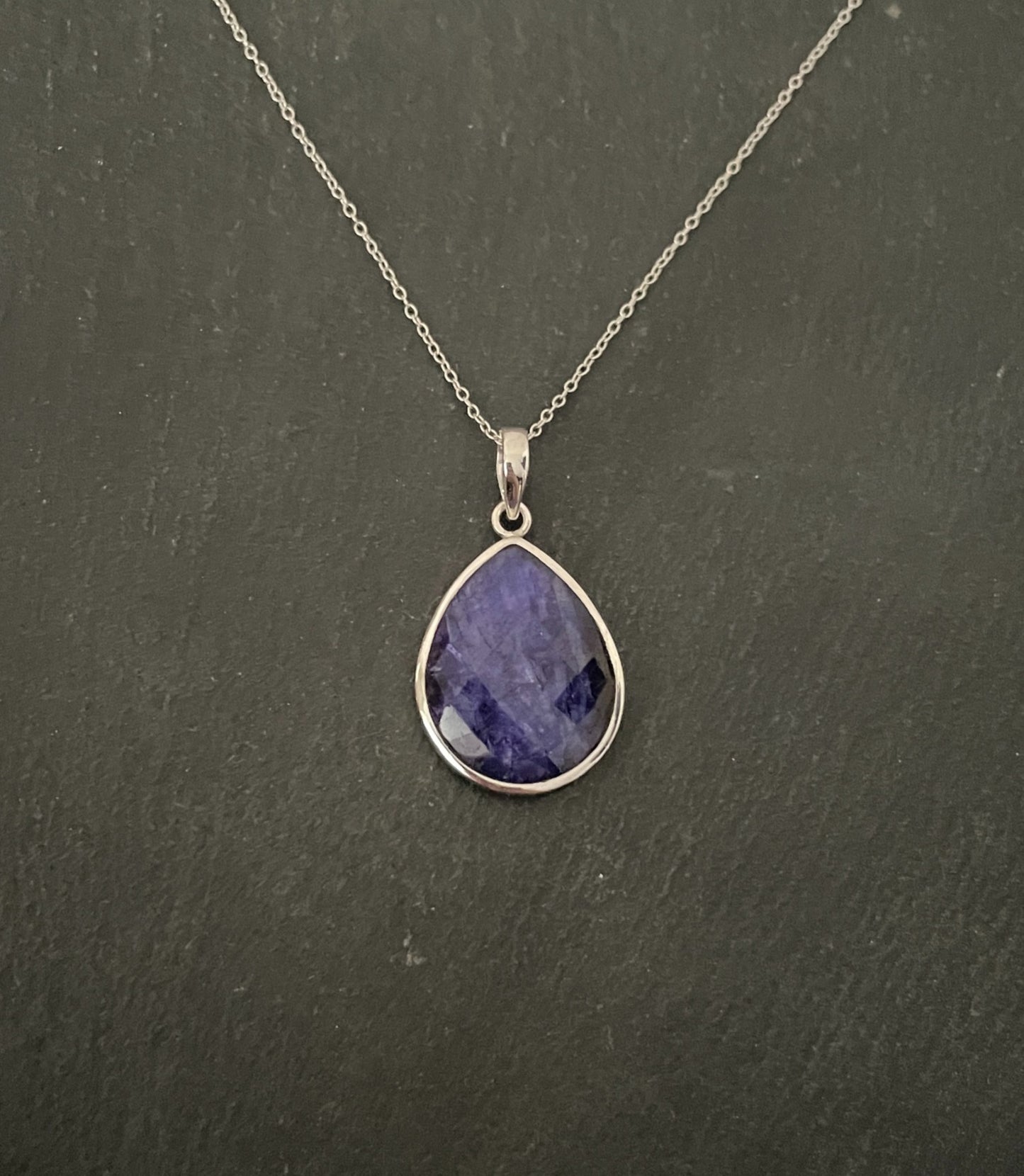 Sapphire Teardrop Pendant image 0