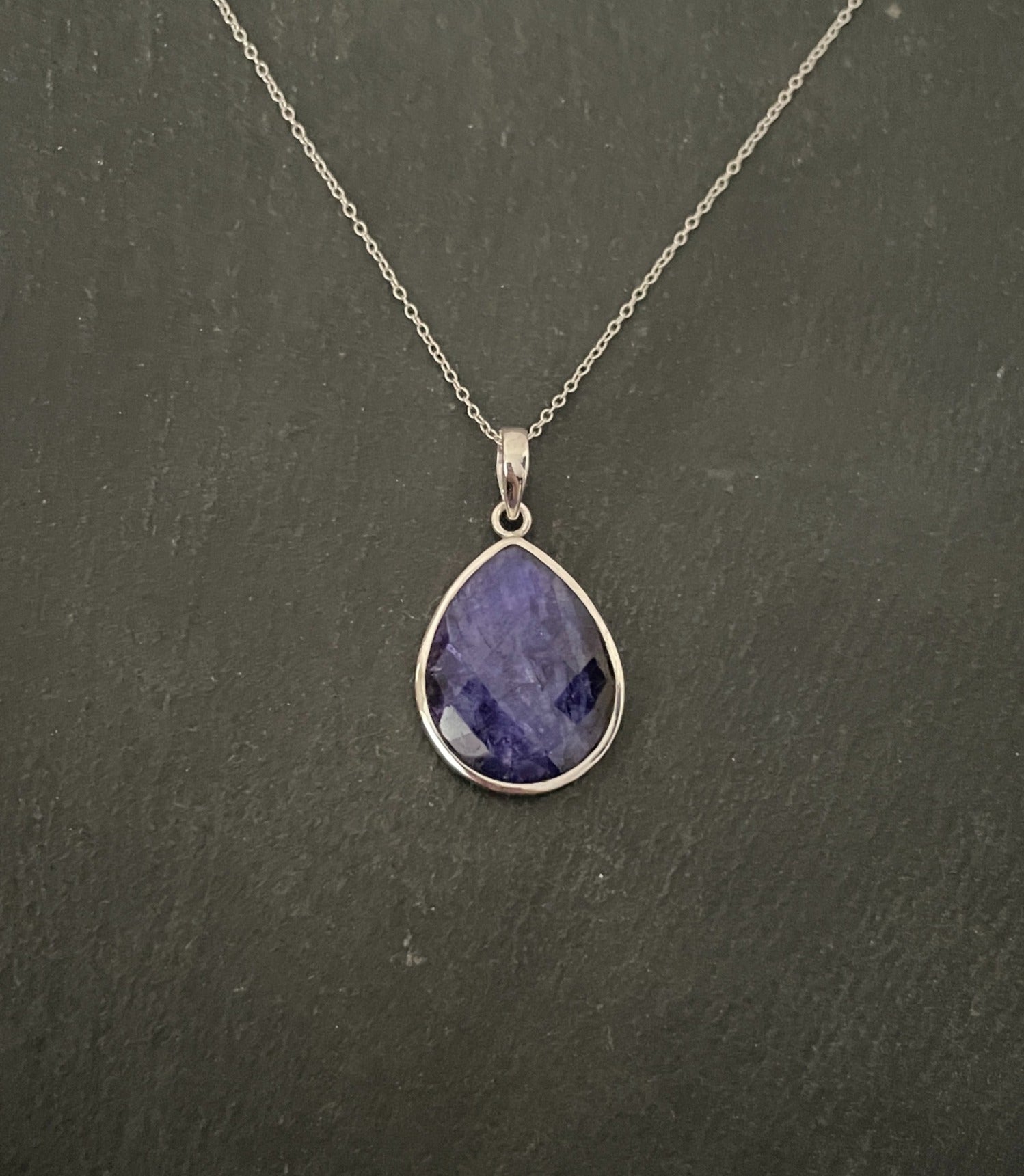 Sapphire Teardrop Pendant image 0
