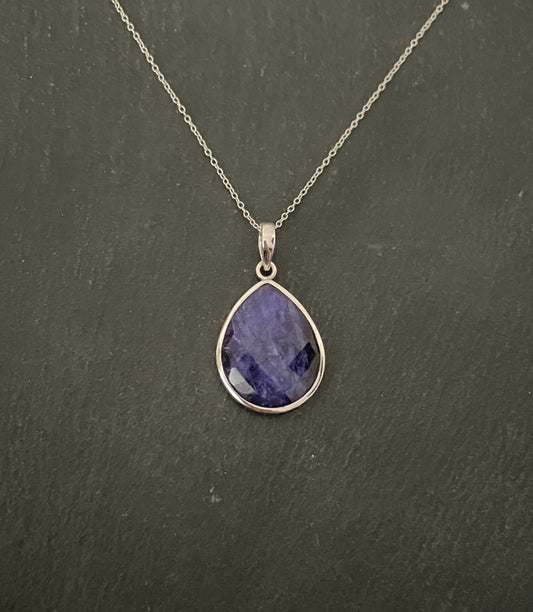 Sapphire Teardrop Pendant image 0