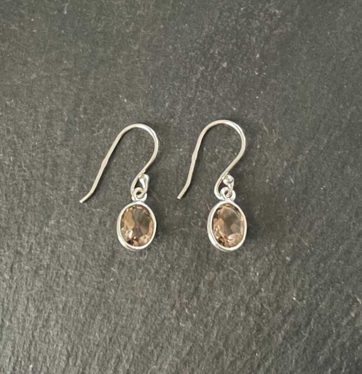Smokey Quartz Oval Drop Earrings image 0