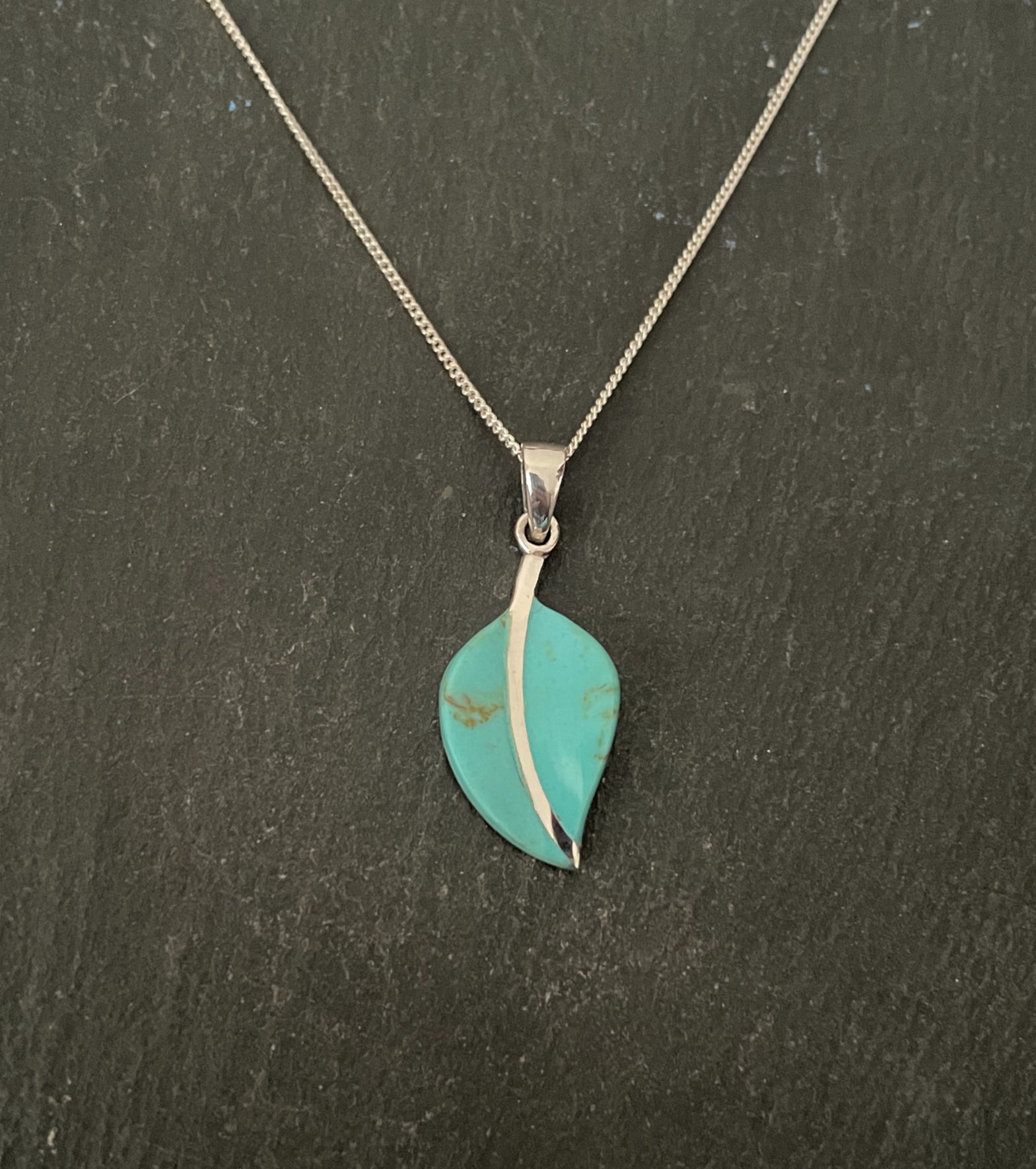 Turquoise Leaf Pendant image 0
