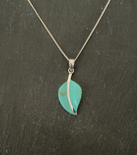 Turquoise Leaf Pendant image 0