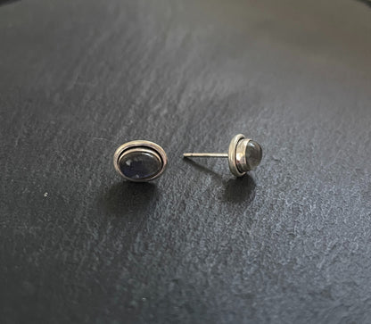 Oval Labradorite Stud Earrings image 1