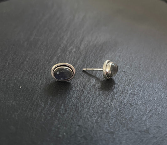 Oval Labradorite Stud Earrings image 1