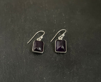 Amethyst Rectangle Earrings image 1