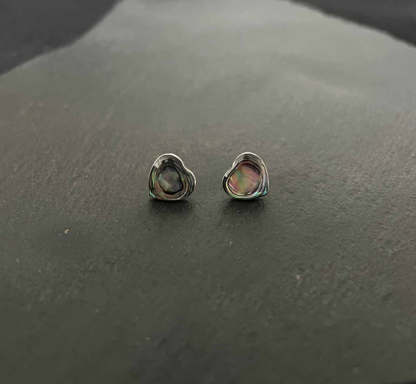 Paua Shell Heart Studs image 0