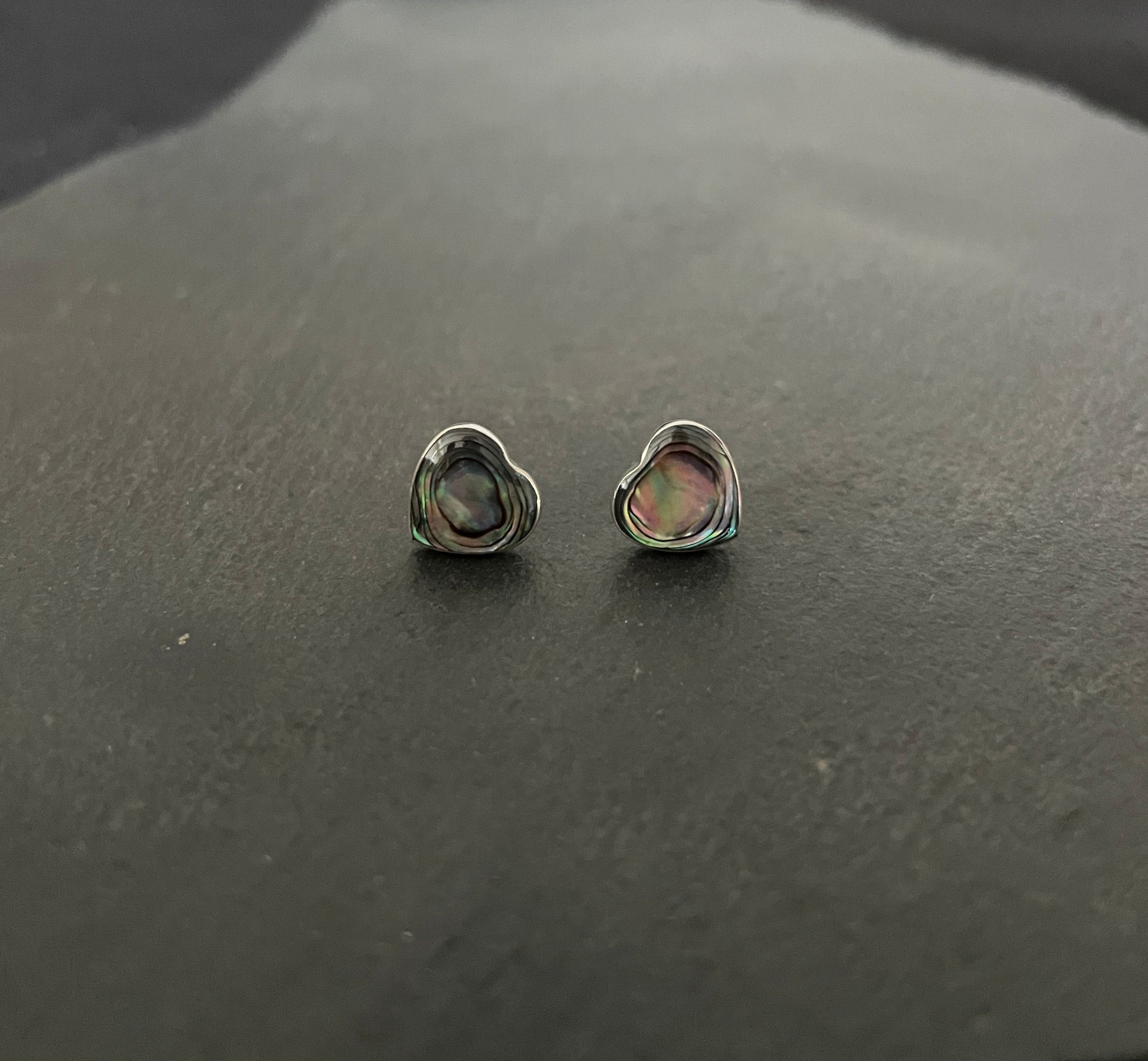 Paua Shell Heart Studs image 0