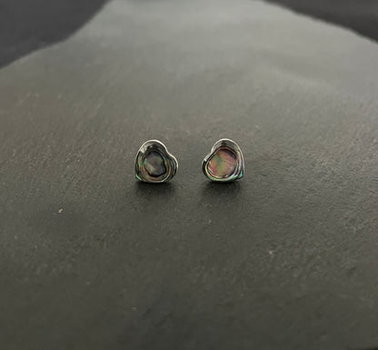 Paua Shell Heart Studs image 0