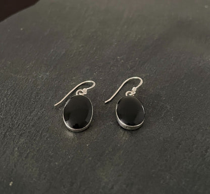 Black Onyx Oval Earrings image 1