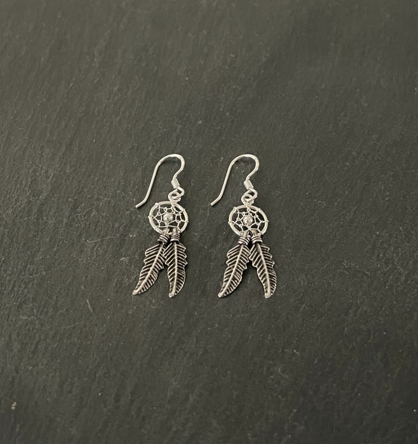 Silver Dreamcatcher Earrings image 1